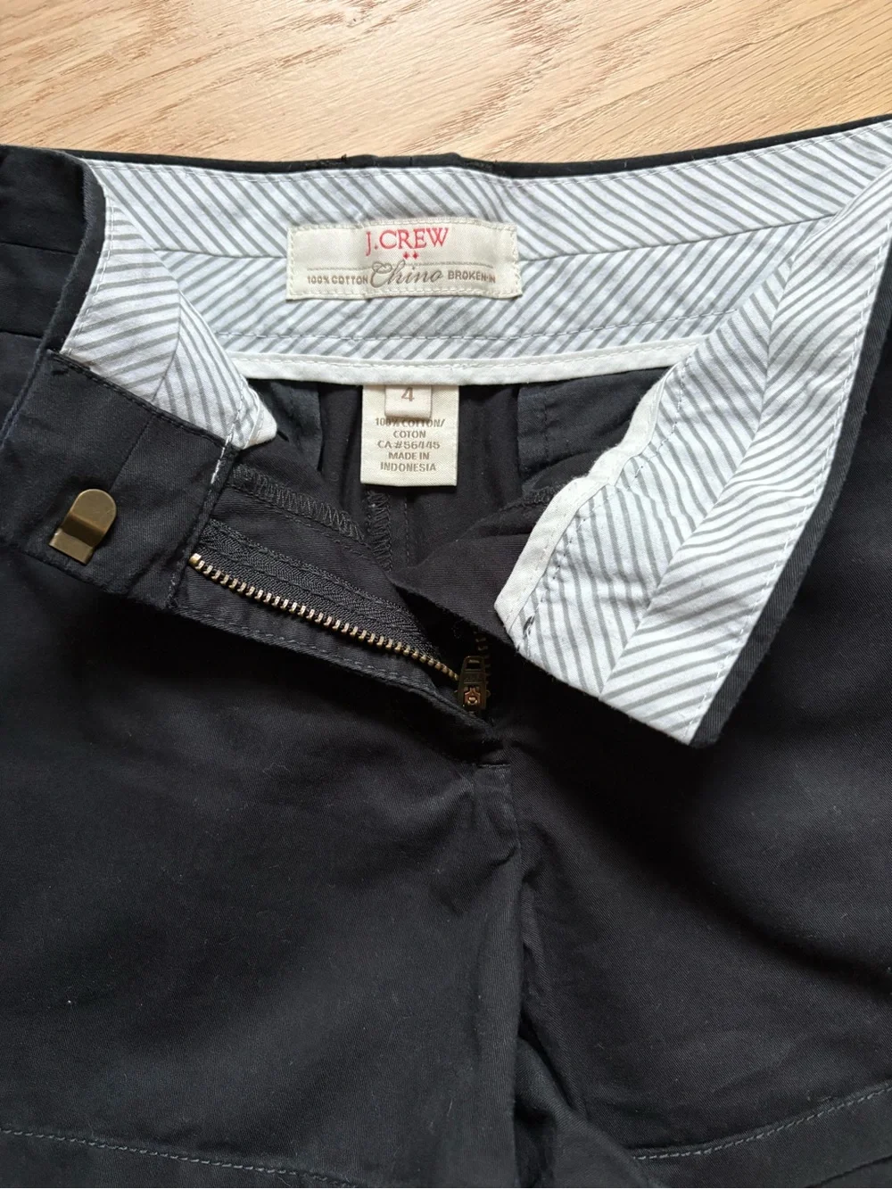 J crew Black chinos Shorts sz 4
